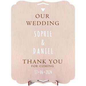 Personalized "Welcome to our wedding" sign
